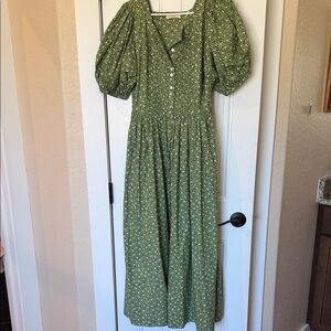 Doen Green floral dress